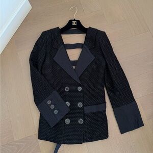 Authentic Chanel Women's Black Textured Blazer